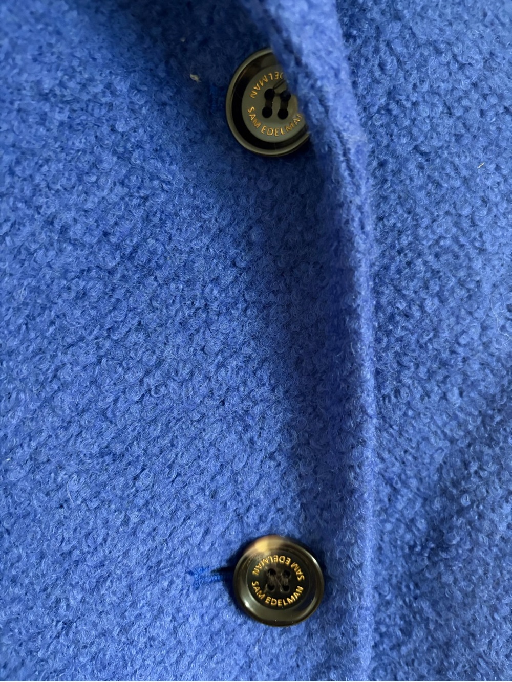 Sam Edelman Reefer Notch Collar Wool Blend Coat Blue - Picture 3 of 5